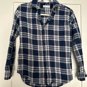 Zara Blue and White Plaid Kids Button-Down Shirt